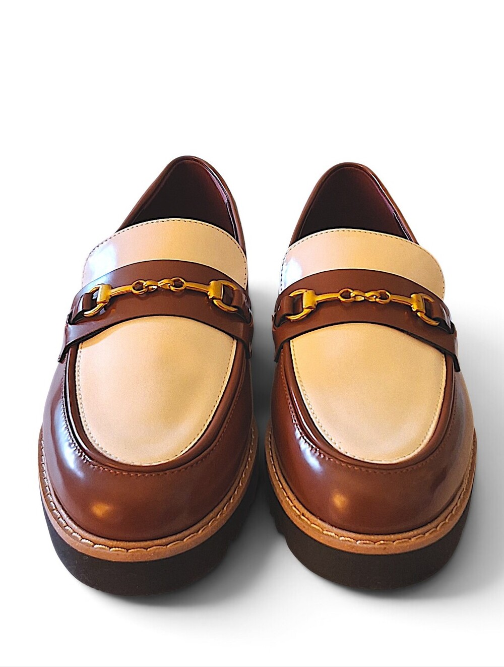 Franco Sarto Colette Horsebit Lug Loafers Tobacco Brown Wide 9W - New in Box - Picture 3 of 16